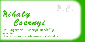 mihaly csernyi business card